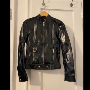 Members Only Patent Leather Moto Jacket